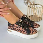 Kity Leopar Saten Bağcıklı Spor Ayakkabı - Görsel 4