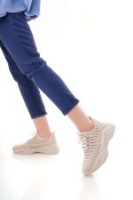 Ante Bej Triko Bağcıklı Spor Ayakkabı - Görsel 3