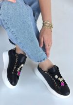 Gane Siyah Cilt Bağcıklı Spor Ayakkabı - Görsel 2