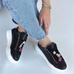 Gane Siyah Cilt Bağcıklı Spor Ayakkabı - Görsel 4