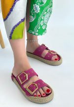 Loera Pemba Nubuk Çift Tokalı Terlik - Görsel 2