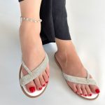 Eday Gümüş Boncuk İşlemeli Terlik - Görsel 4