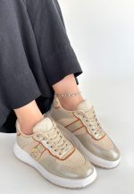 Tanwe Bej Cilt Bağcıklı Spor Ayakkabı - Görsel 3