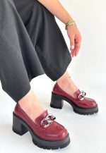 Winar Bordo Rugan Doldu Topuk Ayakkabı - Görsel 2