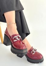 Winar Bordo Rugan Doldu Topuk Ayakkabı - Görsel 3