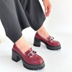 Winar Bordo Rugan Doldu Topuk Ayakkabı - Görsel 4