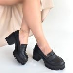 Janes Siyah Cilt Dolgu Topuk Ayakkabı - Görsel 4