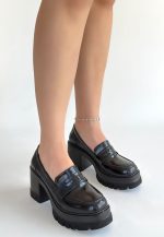 Janes Siyah Rugan Dolgu Topuk Ayakkabı - Görsel 2