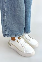 Hley Beyaz Rugan Paraşüt Detaylı Bağcıklı Spor Ayakkabı - Görsel 3