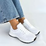 Slar Beyaz Cilt Bağcıklı Spor Ayakkabı - Görsel 4