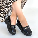 Kear Siyah Rugan Dolgu Topuk Ayakkabı - Görsel 4