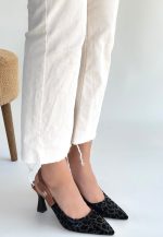 Toran Siyah Rugan Siyah Süet Detaylı Topuklu Ayakkabı - Görsel 3