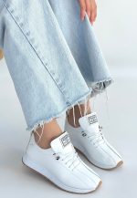 Monya Beyaz Cilt Bağcıklı Spor Ayakkabı - Görsel 2