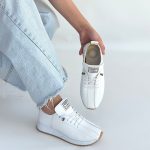 Monya Beyaz Cilt Bağcıklı Spor Ayakkabı - Görsel 4