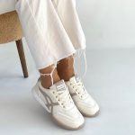 Zlay Bej Cilt Vizon Detaylı Bağcıklı Spor Ayakkabı - Görsel 4