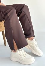 Yejja Bej Cilt Bağcıklı Spor Ayakkabı - Görsel 3