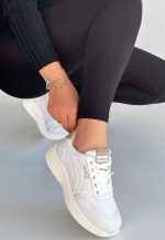 Yejja Beyaz Cilt Bağcıklı Spor Ayakkabı - Görsel 3