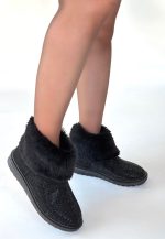 Linka Siyah Süet Siyah Boncuk İşlemeli Bot - Görsel 3