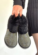 Linka Siyah Süet Gümüş Boncuk İşlemeli Bot - Görsel 3