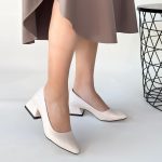 Nitya Bej Baskılı Rugan Topuklu Ayakkabı - Görsel 4